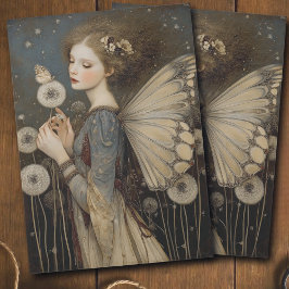Sprookjesfee & Paardenbloem Magische Decoupage Kun Tissuepapier