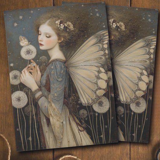 Sprookjesfee & Paardenbloem Magische Decoupage Kun Tissuepapier
