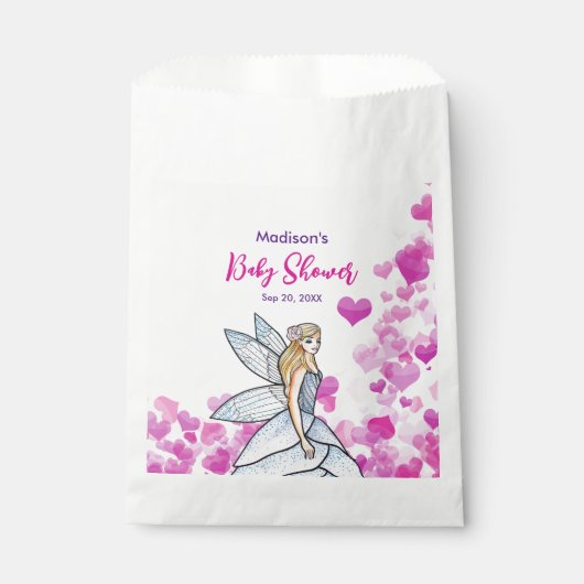 Sprookjesfee Prinses Roze Harten Mode Bedankzakje (Voorkant)