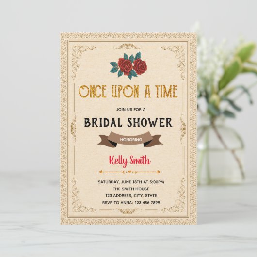 Sprookjesfeest uitnodiging (Staand voorkant)