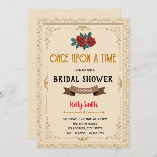 Sprookjesfeest uitnodiging (Voorkant / Achterkant)