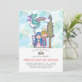 Sprookjesfeest Uitnodiging | Prins & Prinses (Staand voorkant)