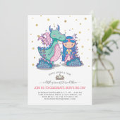 Sprookjesfeest Uitnodiging | Prinses & Draak (Staand voorkant)