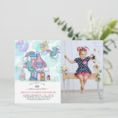 Sprookjesfeest Uitnodiging | Prinses & Draken (Staand voorkant)