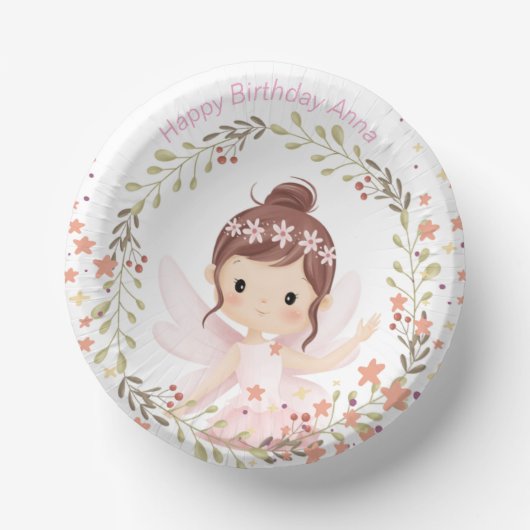 Sprookjesfiguren en roze tafelconfetti papieren kommen (Voorkant)