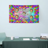 Sprookjesfiguur gepersonaliseerde verjaardagsbanne spandoek (Beurs)
