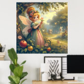 Sprookjesfiguur in de tuin poster (Thuiskantoor)