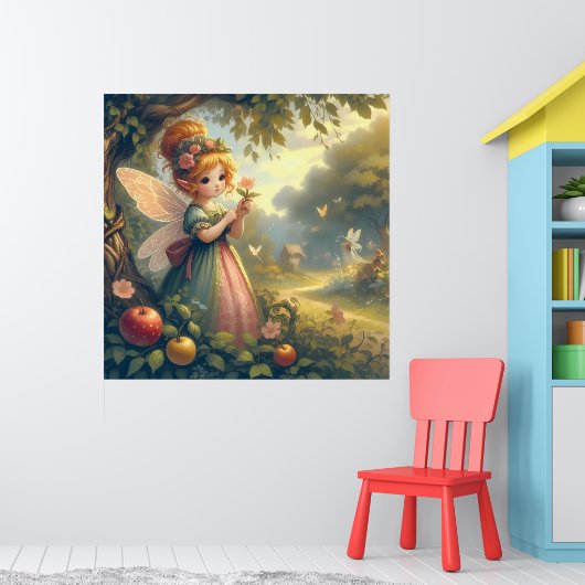 Sprookjesfiguur in de tuin poster (Kinderkamer 1)
