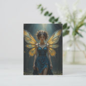 Sprookjesfiguur in een spijkerjurk briefkaart (Staand voorkant)