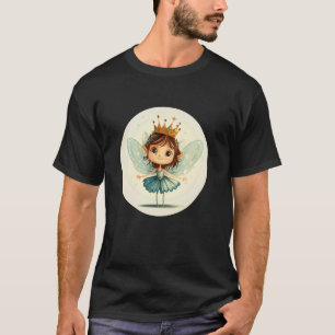 Sprookjesfiguur met kroon en brutale glimlach kost t-shirt