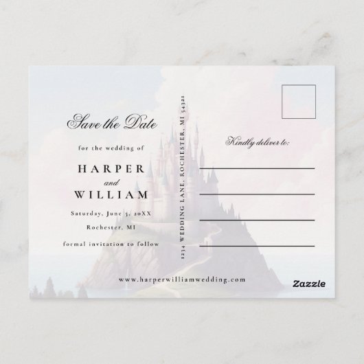 Sprookjesfoto bewaar de datum briefkaart (Achterkant)