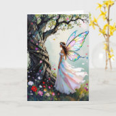 Sprookjesgeïnspireerde gepersonaliseerde verjaarda kaart (Gele Bloem)