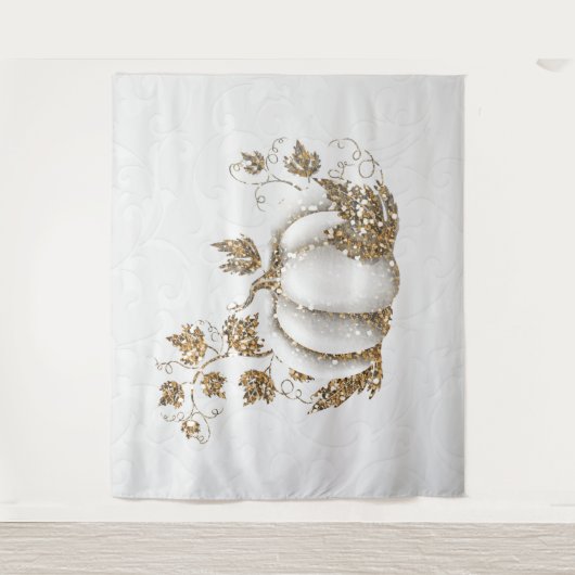 Sprookjesgoud Witte Pompoen Sprookjesbanner Wandkleed (Voorkant)