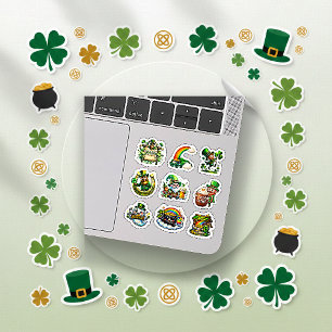Sprookjesgroene Cartooneske St. Patrick Kabouter K Sticker