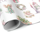 Sprookjesherten Cadeau Sneeuwman Roze Sprookjesker Cadeaupapier (Rol Hoek)