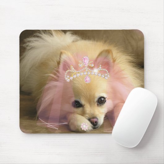 sprookjeshond met diamantkroon muismat (Met muis)