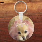 sprookjeshond met diamantkroon sleutelhanger (Voorkant)