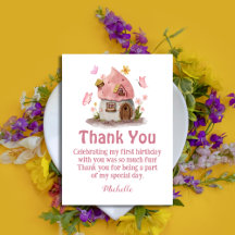 sprookjeshuis dank je meisje verjaardag roze