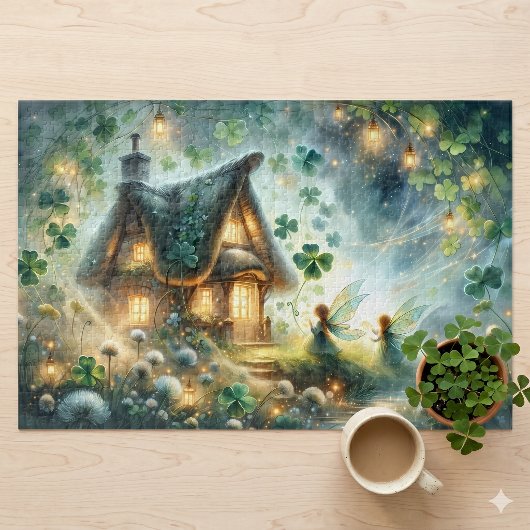 Sprookjeshuisje met lichtjes legpuzzel