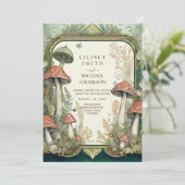 Sprookjeshuwelijk Feeërieke Paddenstoelen Bos Kaart (Staand voorkant)