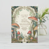 Sprookjeshuwelijk Feeërieke Paddenstoelen Bos Kaart (Staand voorkant)