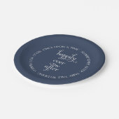 Sprookjeshuwelijk Gelukkig Navy Blue Paper Bord (Gekanteld)