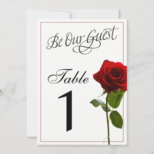 Sprookjeshuwelijk Tafel Nummers Kaart (Voorkant)