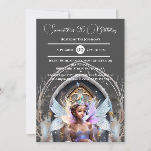 Sprookjesijs prinses roze glitter vleugels magisch kaart (Voorkant)