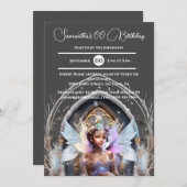 Sprookjesijs prinses roze glitter vleugels magisch kaart (Voorkant / Achterkant)