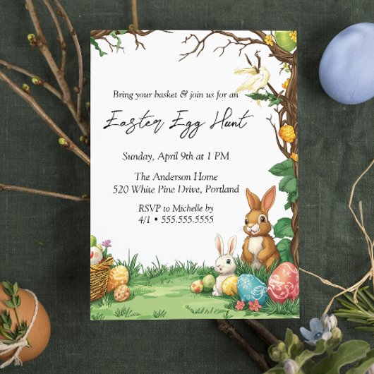 Sprookjesjacht op paaseieren kaart