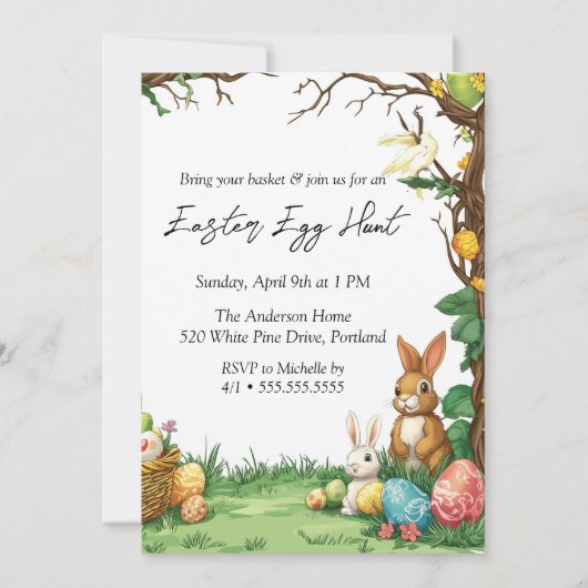 Sprookjesjacht op paaseieren kaart (Voorkant)