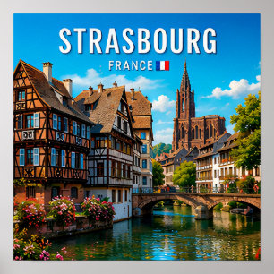 Sprookjeskanaal Schoonheid Straatsburg Frankrijk Poster