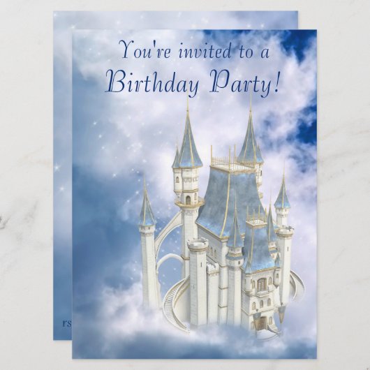 Sprookjeskasteel 6.5 x 8.75 Uitnodiging (Voorkant / Achterkant)