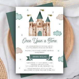 Sprookjeskasteel Baby Shower in Teal Kaart