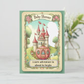 Sprookjeskasteel Baby Shower Uitnodiging (Staand voorkant)