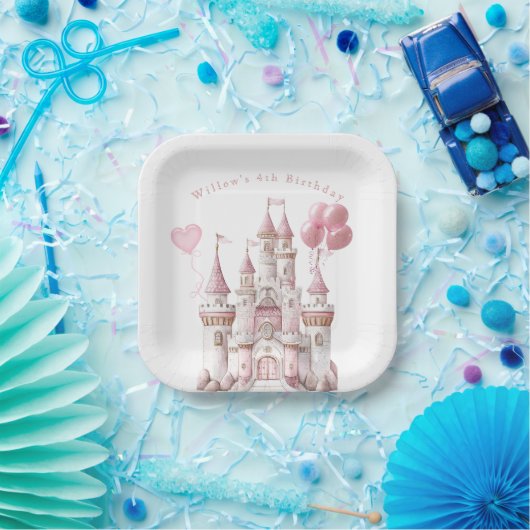 Sprookjeskasteel Ballonnen Papieren Bordje (Feest)