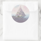 Sprookjeskasteel bruiloft dank u ronde sticker (Tas)