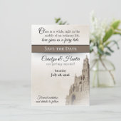 Sprookjeskasteel bruiloft Save the Date Kaart (Staand voorkant)