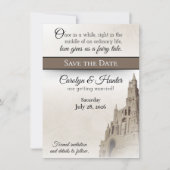 Sprookjeskasteel bruiloft Save the Date Kaart (Voorkant)
