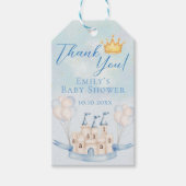 Sprookjeskasteel Crown Baby shower Boy Dank u Cadeaulabel (Voorkant)