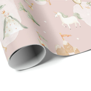 Sprookjeskasteel eenhoorn prinses kinderkamer baby cadeaupapier