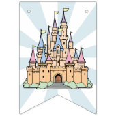 Sprookjeskasteel en hart Verjaardag bunting banner (Eerste vlag)