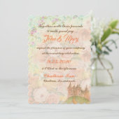 Sprookjeskasteel Floral Wedding Kaart (Staand voorkant)