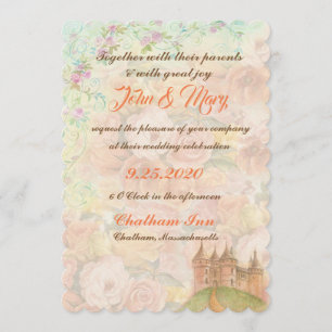 Sprookjeskasteel Floral Wedding Kaart