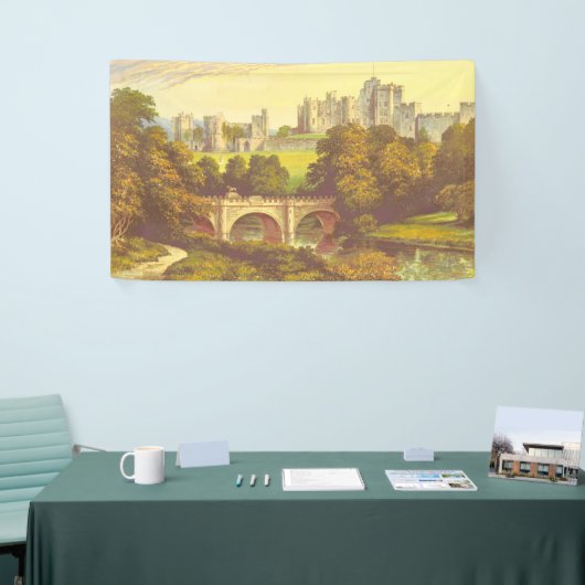 Sprookjeskasteel illustratieachtergrond spandoek (Beurs)