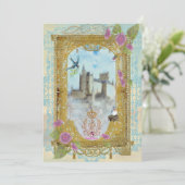 Sprookjeskasteel in de nevel uitnodigingen (Staand voorkant)