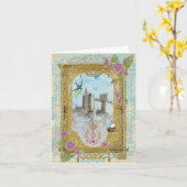 Sprookjeskasteel in de nevels Wenskaart Kaart (Gele Bloem)