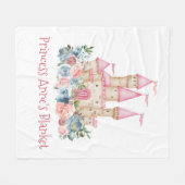 Sprookjeskasteel Kinder kamer Prinses naam Floral Fleece Deken (Voorkant (Horizontaal))