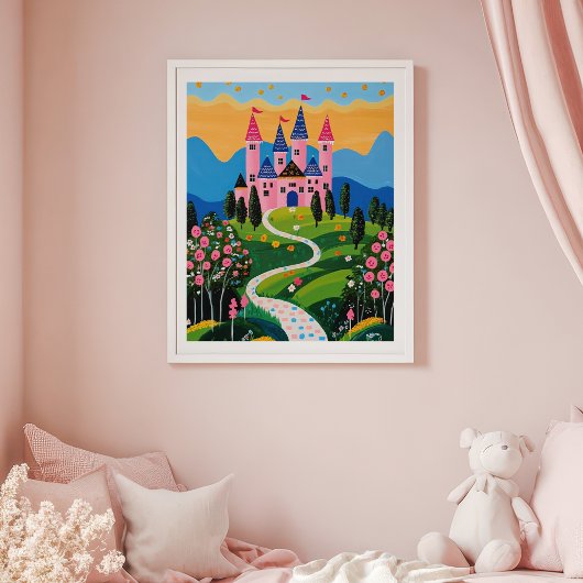 Sprookjeskasteel Landschap Kinderen Muur Kunst Poster