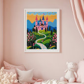 Sprookjeskasteel Landschap Kinderen Muurkunst Poster